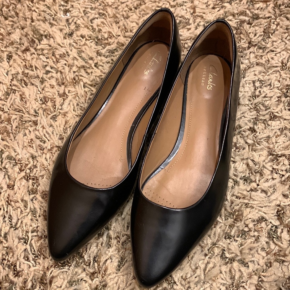 Clarks Black Flats